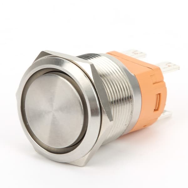 22mm 20A 250V AC Tryckknapp Flat Head Metall Självlåsande 4-Pin Socket