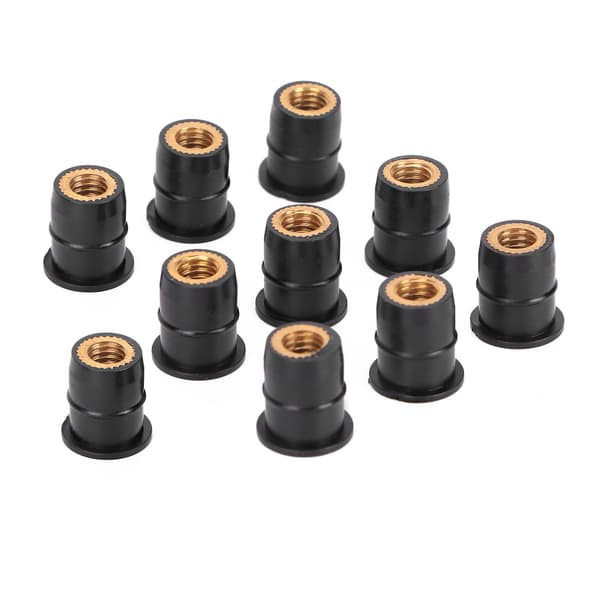 10 st M6x0,8 mm Gummibrassmutter för Motorcykel ATV Vindrutor Kaross