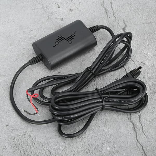 12V 24V til 5V 2.5A Bil Hard Wire Kit Parkeringsmonitor Konverter Kabel Mini USB Ret Vinkel