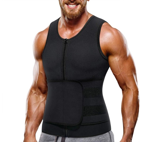 Män Sweat Vest Bastu Neopren För Bantning Svettbälte Fitenes Sport Linne