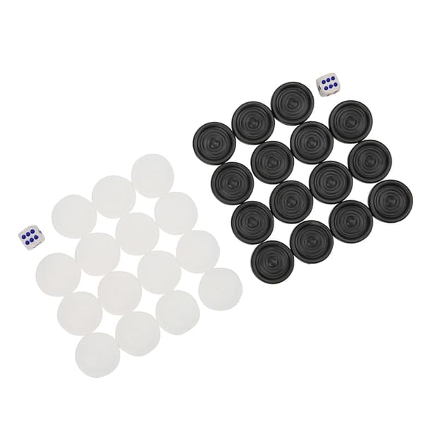22mm Plast Sort Hvid Backgammon Brikker Spil Brikker Sæt Børn Legetøj