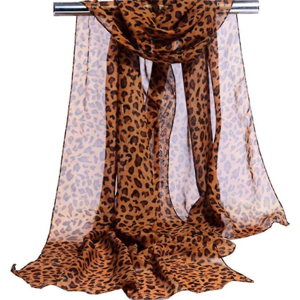 Leopard tørklæde Moderigtigt elegant leopardprint tørklæde Let blødt, lange tørklæder