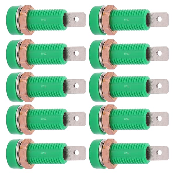 10 stk. 4 mm Banan Jack Socket Mount Bindingsstolpe Connector Adapter Panel Elektronisk Instrument Grøn