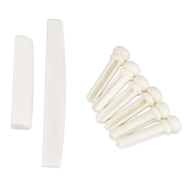 Guitar Bridge Bone Nut Saddle Set Folk Akustisk Guitar Bone Bridge Pin Nut Saddle Udskiftning