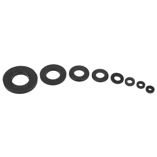 500 stk. nylon skive sæt M2 M2.5 M3 M4 M5 M6 M8 M10 Sort hardware fastgørelseselementer