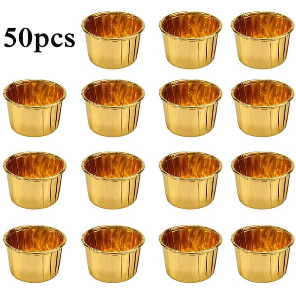 50 STK. Bageforme i aluminiumsfolie Cupcake Muffin Æsker til bryllupsfest