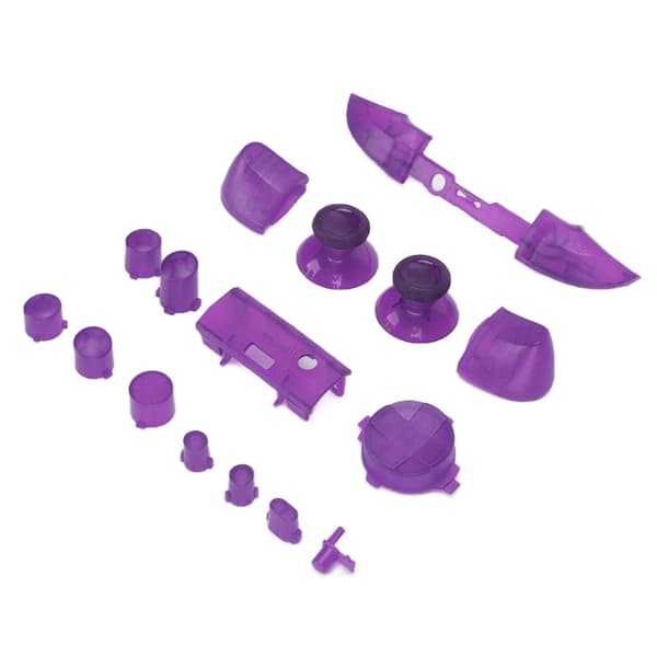 Fullständiga Knappmodifikationskit Trigger Modul Set Transparent Lila för Xbox Series X S Kontroller