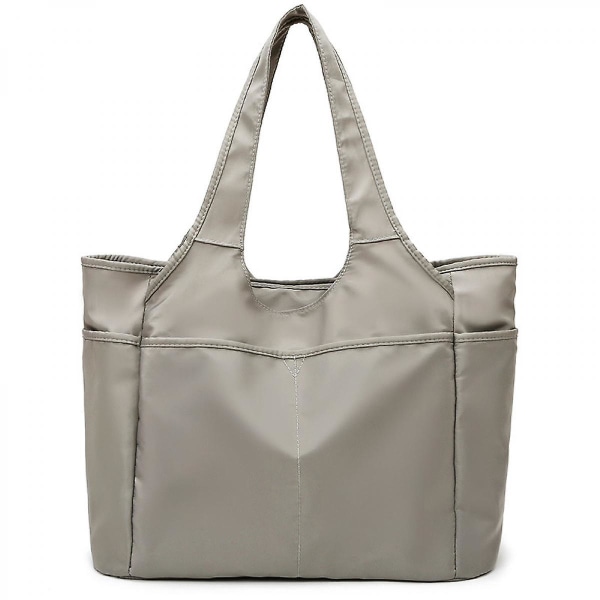 Bærbar dametaske Casual Multi-lomme Rejsetaske med stor kapacitet Yogataske Strandtaske Vandafvisende grå