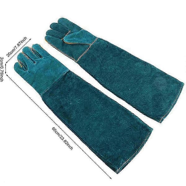 60 cm/24 tommer bitebestandige hansker for dyrehåndtering, hagearbeid, hundetrening