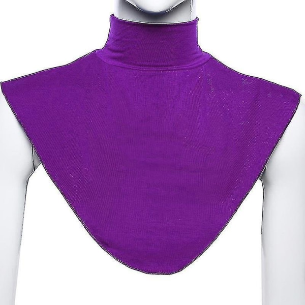 Kvinder almindelig muslimsk muslimsk hijab islamisk rullekrave halsbetræk Falske krave tørklæder Purple