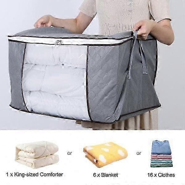 Storage Bag for Sheets, Blankets, Clothes Grey 60x43x35 cm 1-pack