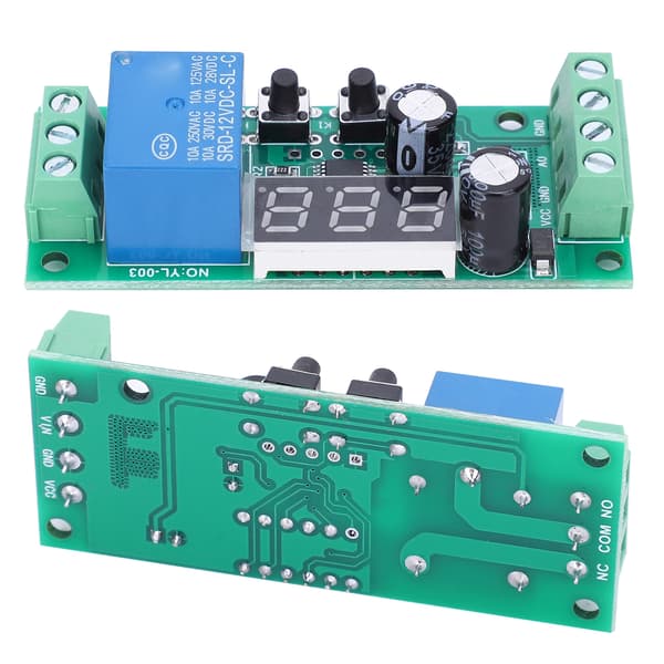 DC Spänningsdetekteringsmodul Digital Display Hög Noggrannhet Relä DC12V Elektronisk Komponent