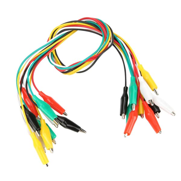 10st 50cm Dubbeländade Krokodilklämmor Kabel 35mm Nummer