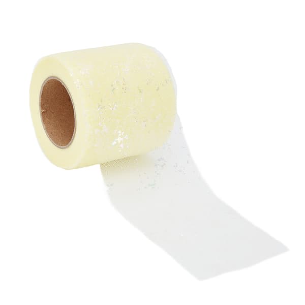 Tyullstoff 25 Yards 6 cm Polyestermateriale Lett Bærbare Tyullruller for Klesdekorasjon Lys Gul