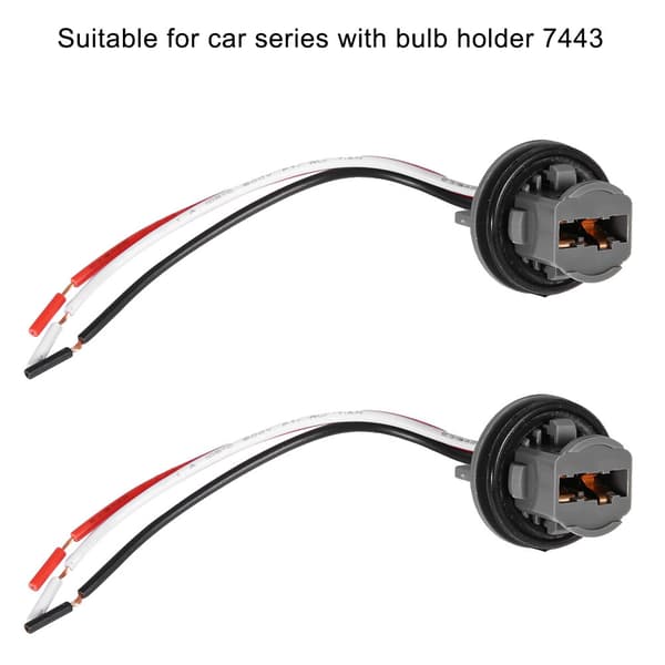 2 stk. T20 Stik 7443 Bilpæreholder Stik Adapter LED Bremselysforbindelse