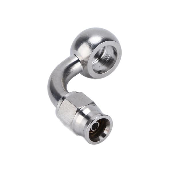AN 3 Banjo Øje Bremse Slange Fitting Rustfrit Stål 90 Graders Adapter Biltilbehør