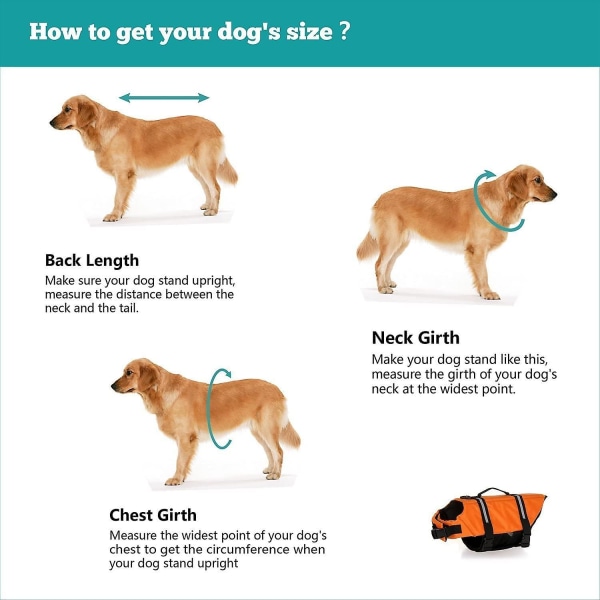 Hundlivväst Simträning flytväst för hundar med justerbara klickförslutningar och reflexremsor, finns i 5 olika storlekar, orange, S