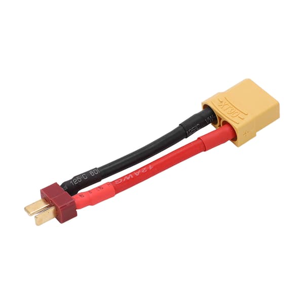 T-stik til XT90 hun-adapter med 12AWG 97mm kabel