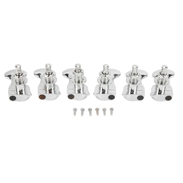1:18 Utväxling Gitarrstämsknopp Sluten Robust Silver Elgitarr Strängknopp Stämskruvar 3L3R