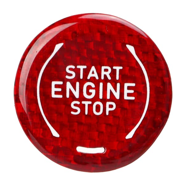 Corvette C8 2020 til nuværende Kulfiber Motor Start Stop Knap Dæk Trim Rød