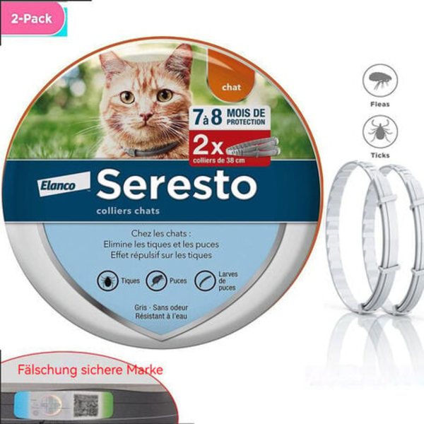 Flea and Tick Collars for Cats - Set of Two (Upgraded with Safety Logo)
