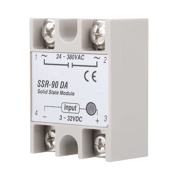 SSR-90DA 90A Solid State Relémodul SSR DC AC Inngang 3-32V DC