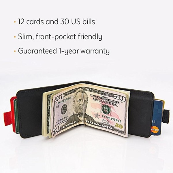 Miesten naisten lompakko, Minimalistinen ohut lompakkokorttipidike PU-nahkainen ohut lompakko RFID-estolla