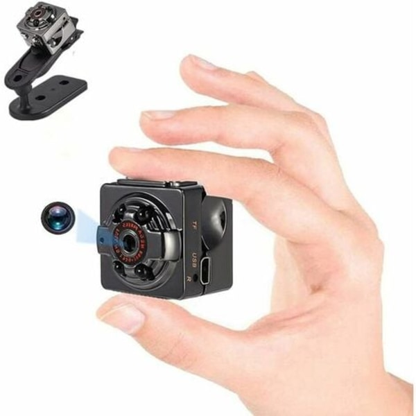 Mini spion kamera 1080P med infrarød nattesyn bevægelsesdetektion (sort) -