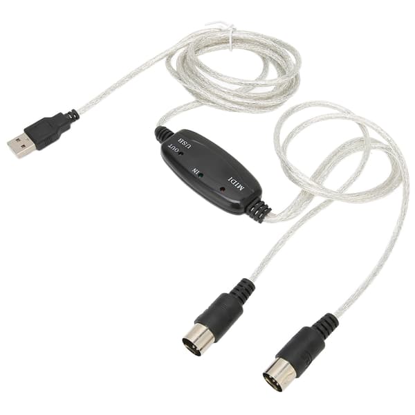 USB MIDI-kabelomvandlare 16 kanaler PC till synthesizeradapter för Windows-dator