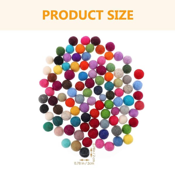 DIY Wool Felt Balls Handmade Felt Balls for Craft Decoration 100 Pcs Multi