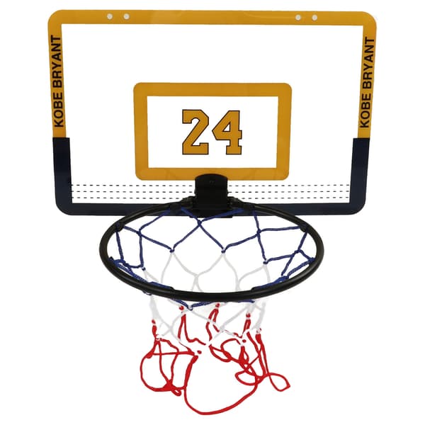 Vikbart Basketbollset för Barn med Hängkrok, Boll och Pump, Gul Leksak