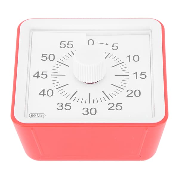 Visuell Timer Stille Stille Telling 60 Minutter Nedtellingstimer for Studenter Kjøkken Rød