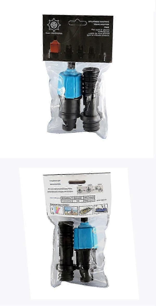 Oppustelig SUP Pump Adapter Kompressor Luftventil Konverter Med 4 Luftventil Dyser Blue
