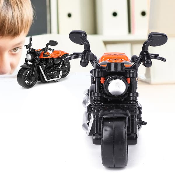 Alloy Motorcykel Legetøjsmodel Høj Simulation Børn Kid Træk Tilbage Køretøj Legetøj (Orange)