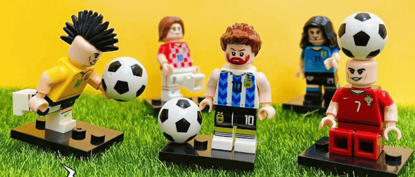 7-pack Football Player Building Blocks, Christmas Gift, Includes Stadium Base