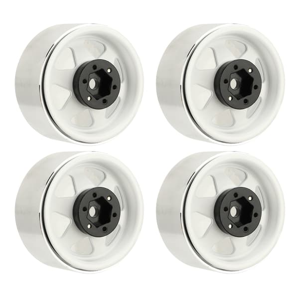 4 stk. Beadlock Fælgbredde Offset -8,9 mm Metal Deep Dish Nav til Axial SCX10 90046 1,9 Tommer Hvid