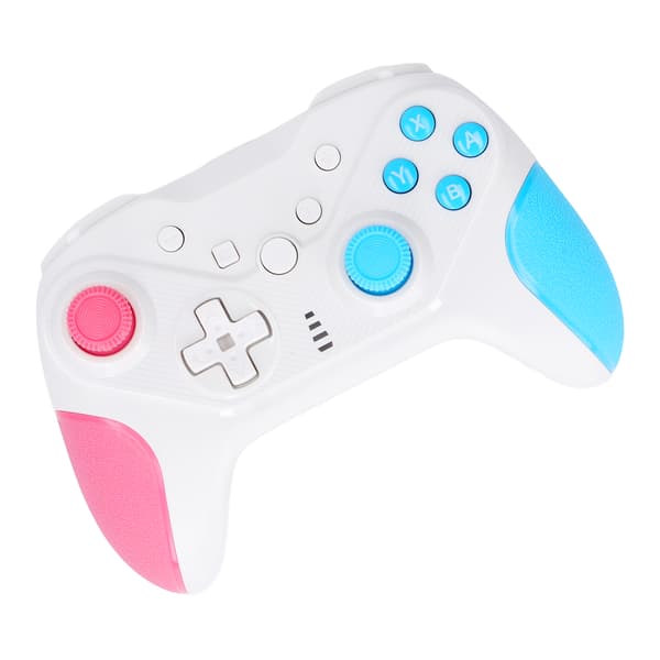 Kablet USB-spilcontroller 4 programmerbare knapper 6-akset sensor konsol pink blå