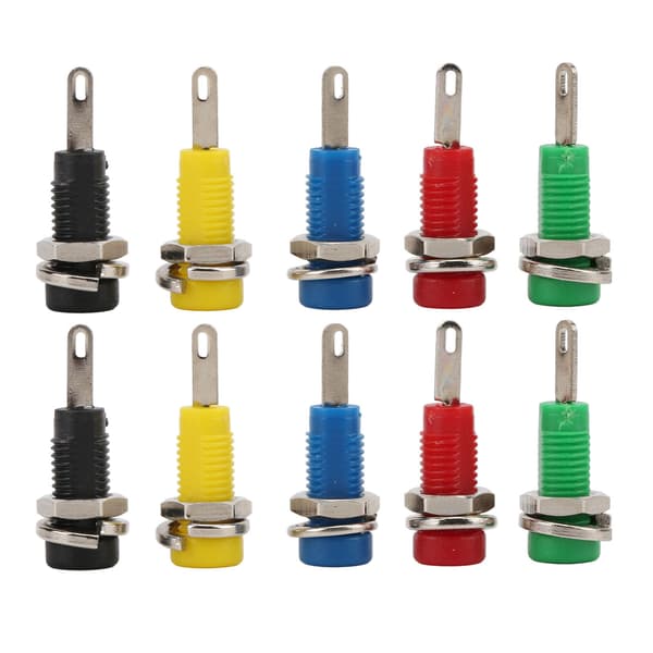 J40003 2mm Panel Socket 5 Farger 30Vac 60Vdc Maks 10A Banan Jack Socket Fjærblad for Invertere Skip