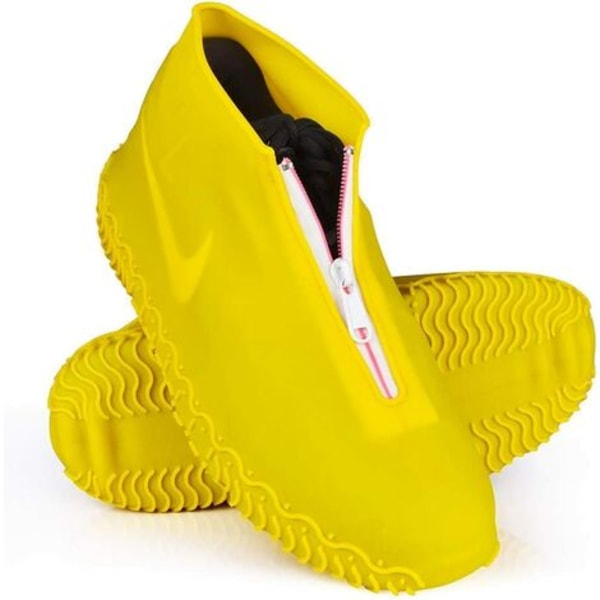 Vattentäta skoöverdrag, återanvändbara skoöverdrag i silikon med halkfri förstärkt sula för regniga och snöiga dagar för män, Wo