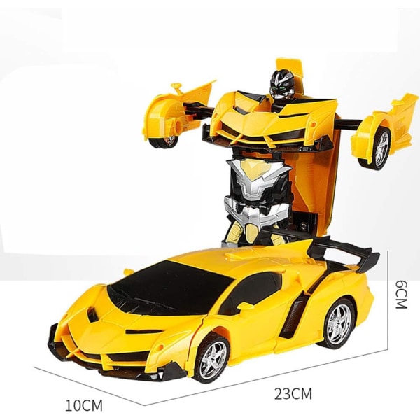 Fjernbetjeningsbil til børn 3-12 år gammel, transformerende robotbil RC-bil 2,4 GHz 360° rotationstransformer Legetøjsrobotbil