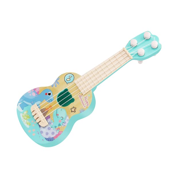 Ukulele Gitarrleksak för Småbarn Tecknad Mini 4 Strängar Barn Pedagogiskt Musikinstrument Dinosauriemönster