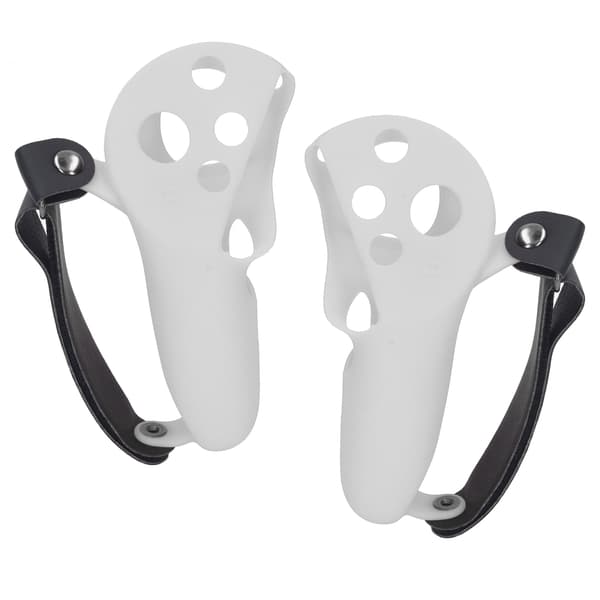 2 stk. Touch Controller Grip Cover Silikonebeskyttelse med Knostestropper til Meta Quest Pro Lysegrå