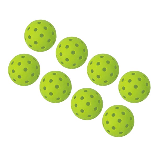 12-pack 74 mm 40-håls pickleballs, hög elasticitet, PE-plast, gröna utomhusbollar