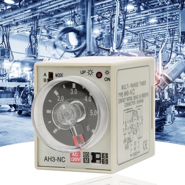 Tidsrelæ Mini Multi Tidsperiode Justerbar a B Mode AH3 NC AC220V 50/60Hz