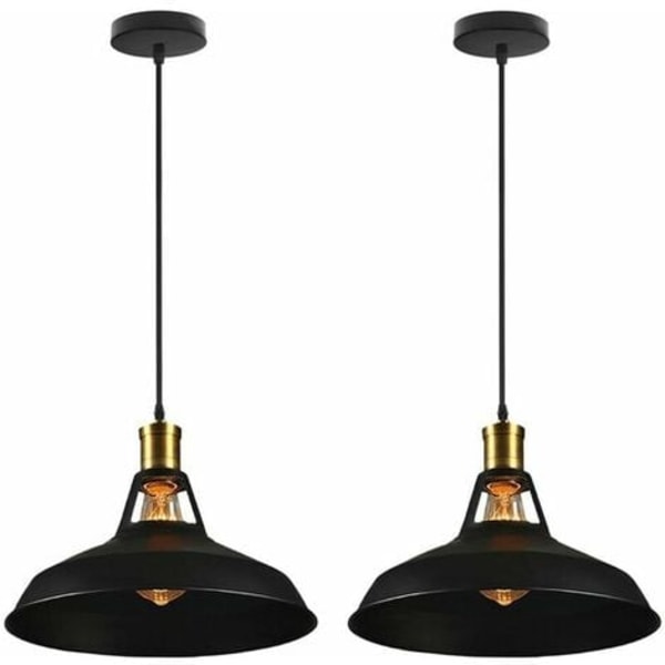 Sæt med 2 vintage pendellamper, 2 lamper i industriel stil, vintage indvendig belysning loftlampe, køkken stue