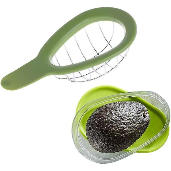 2 set 3-i-1 Avocado Slicer Förvaringslåda Avocado Dicer, bevarar färskhet Bärbar tätning Tät Diskmaskin och Kylskåp Perfekt för Work College Outd