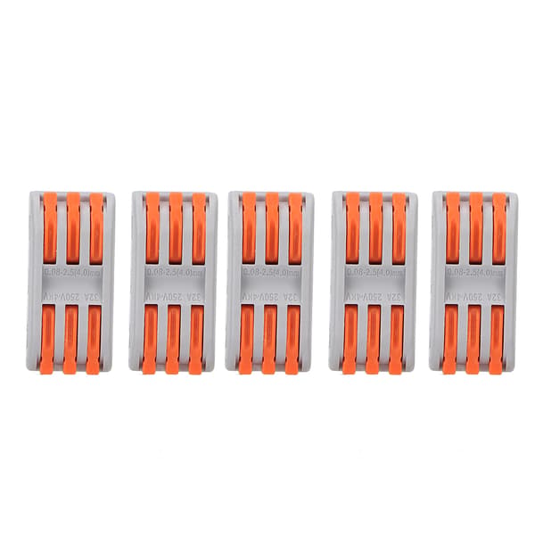 30 stk. 3-leder ledningsstik Kompakte splejsningsstik til ledningsdiameter 0,08 til 4 mm²