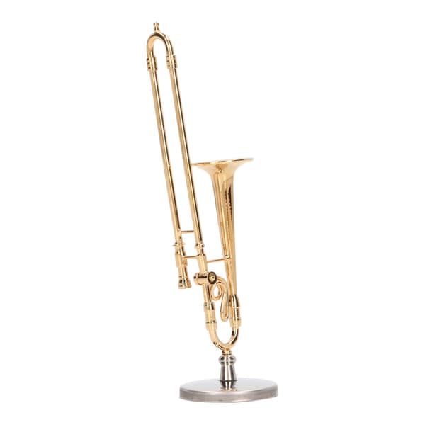 Dukkehus Trombone Model Simulation Messing Forgyldt Miniature Dukkehus Instrumenter Model til Dukkehus Tilbehør