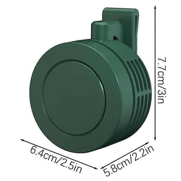 Bærbar taljeklemmeventilator USB genopladelig trådløs hængende halsventilator til ridning og træning Green