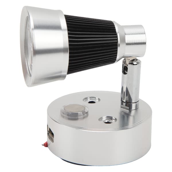 LED RV Sengelampe USB Ladeport Berøringsbryter Dimbar Lys DC 12V til 24V Biler Båter Sølv